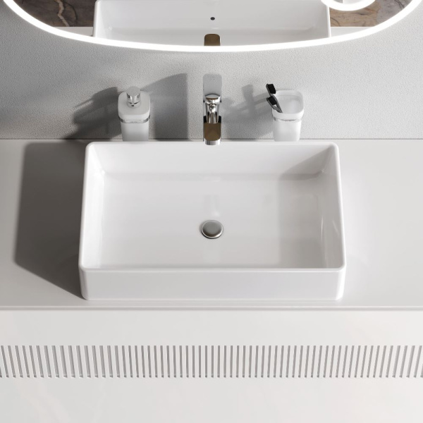 M8FWCC10600WG Func Раковина накладная AM.PM, прямоугольная, 60 см, цвет белый глянец