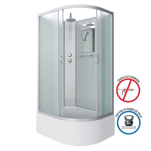 Душевая кабина Niagara Classic NG-2308-14BKT (90х90х210) высокий поддон(40см),стекло матовое