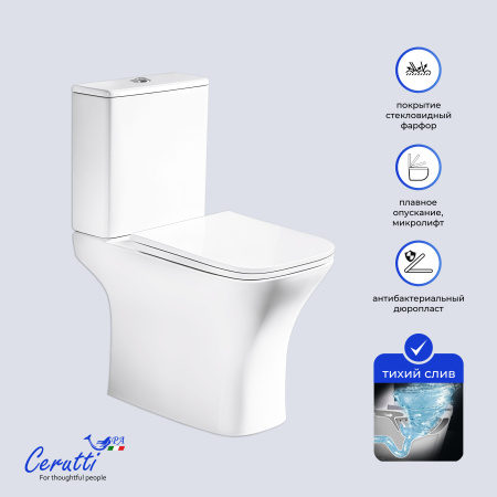 VETTORE Tornado унитаз напольный с бачком (650*340*790), смыв Tornado, CT11134 сиденье дюропласт с микролифтом быстросьемное Ceruttispa 