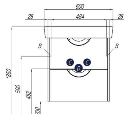 Тумба под раковину Aquaton Сильва 60 дуб полярный (1A211801SIW70)
