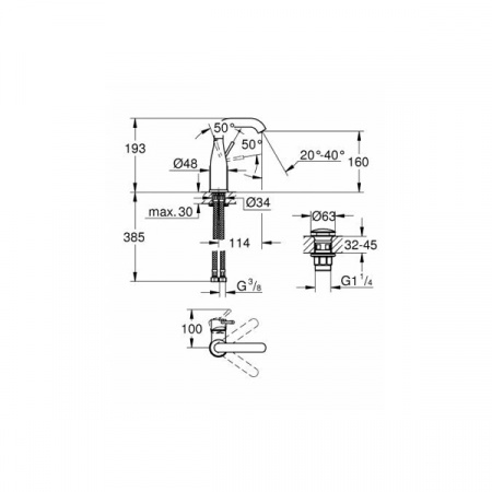 Смеситель для умывальника Grohe Essence New M 23798001