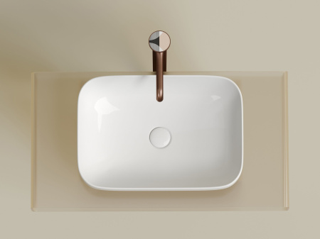 Умывальник чаша накладная прямоугольная Ceramicanova Element 500*359*145мм, белый, CN6055