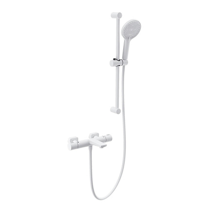 Смеситель для ванны с душевым гарнитуром и термостатом WONZON & WOGHAND, Белый матовый (WW-C2021-A-MW)