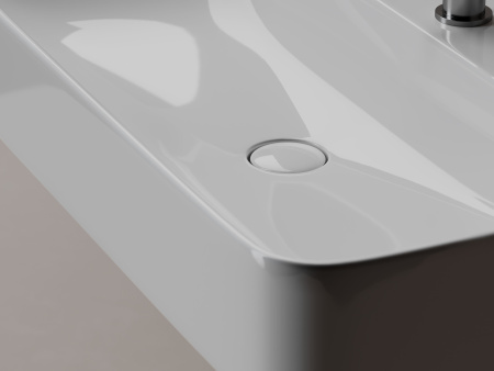 Умывальник Ceramicanova AURA с 1 отверстием для смесителя, без перелива 800*470*135мм, Белый, CN2006