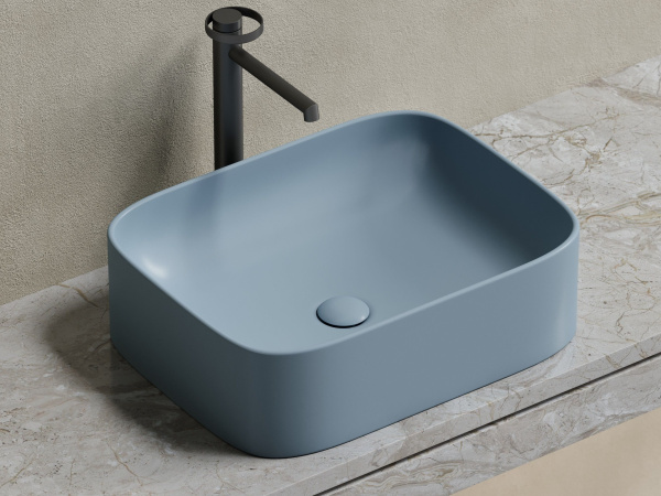 Умывальник чаша накладная прямоугольная Ceramicanova Element 505*380*150мм, серо-голубой матовый, CN6052MHL