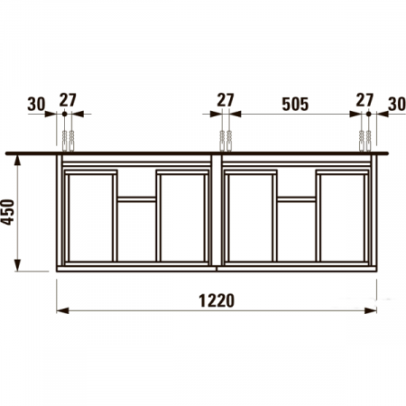 Laufen Pro тумба под умывальник 814967 [4830810959991] с умывальником 8149670001091 