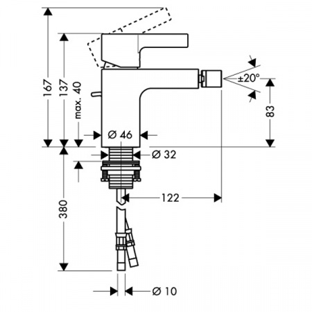 Смеситель для биде Hansgrohe Metris S 31261000