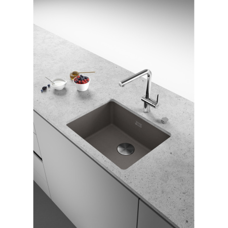 Кухонная мойка FRANKE 125.0731.690 из материала Fragranite MRG 110-52, грифельный серый  (в комплекте стоп-вентиль, декоративная накладка круглой формы, сифон)