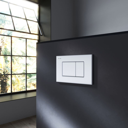 IS100201.901701 Инсталляция MasterFit с клавишей S глянц белый с подвесным унитазом Gem  FlashClean с сиденьем