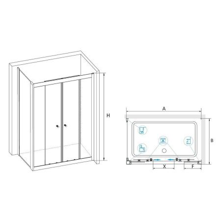 Душевой уголок RGW CL-43 (CL-10 + Z-12) 040943139-11 130х90х185 см, хром