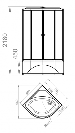 Душевая кабина Domani-Spa Delight 88 high DS01D88HBT00 80x80