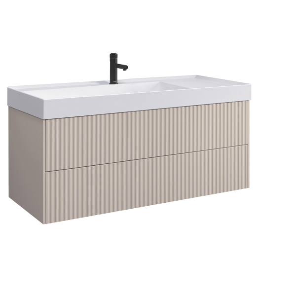 Тумба под умывальник Belux подвесная Сиртаки 120-02, Светлый Миндаль матовый