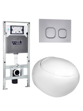 Комплект инсталляции с унитазом Weltwasser AMBERG 506 ST + JECKENBACH 004 GL-WT + AMBERG RD-CR