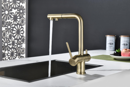 Смеситель для кухни Paulmark SERPENTINE Se213222-BR, бронза