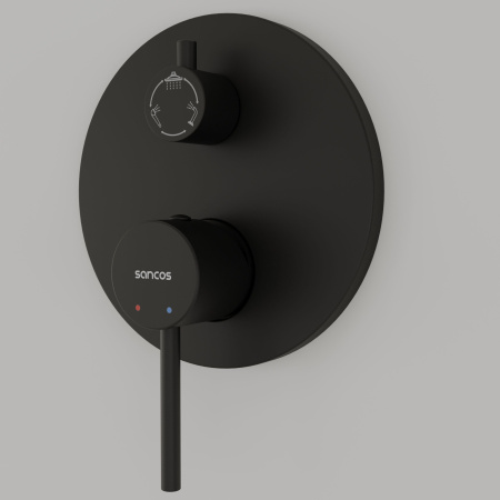 Душевой комплект SANCOS Select встраиваемый для душа, цвет черный матовый, арт. SC3004MB