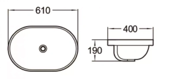 Раковина SantiLine SL-2106 61х40 белая