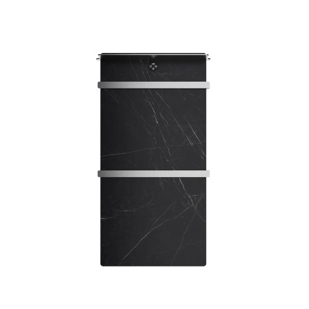 Полотенцесушитель электрический с греющей плитой Черный мрамор WONZON & WOGHAND, Брашированный никель (WW-A504-BR)