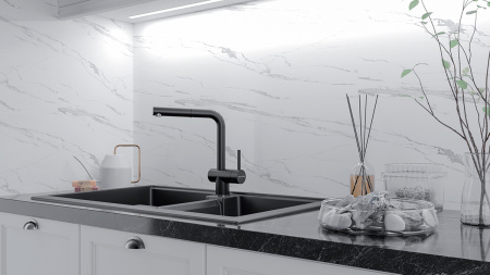 Смеситель для кухни Paulmark DOSSE Do214418-401, антрацит