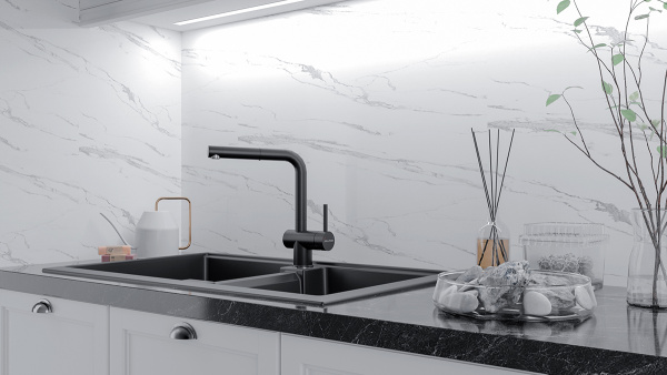 Смеситель для кухни Paulmark DOSSE Do214418-401, антрацит