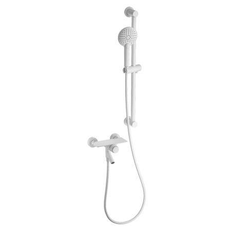 Смеситель для ванны с душевым гарнитуром WONZON & WOGHAND, Белый матовый (WW-FE05L222-MW)