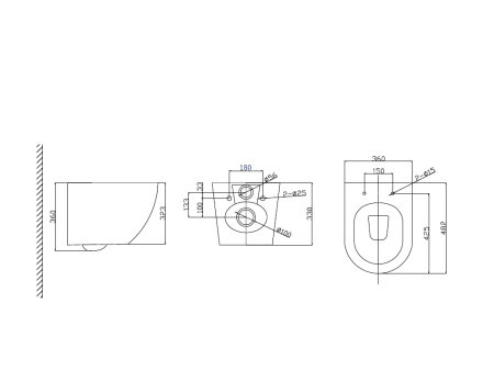 Унитаз Taliente Amato AM25010 Nero подвесной