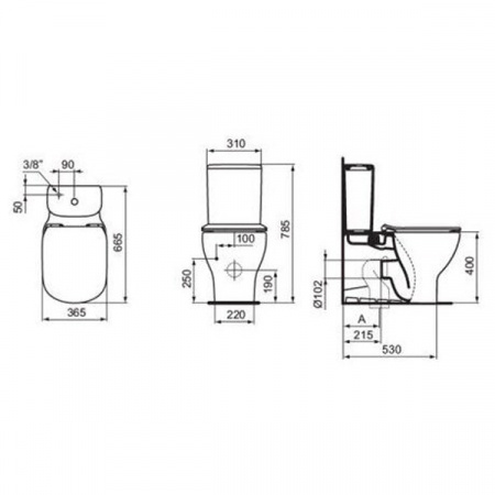 Бачок для унитаза Ideal Standard Tesi T356801