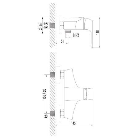 Смеситель Lemark Unit LM4503C для душа