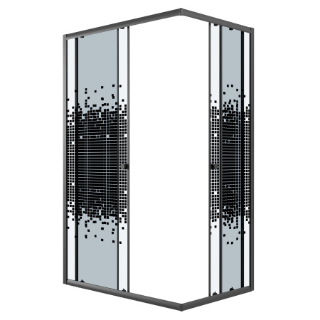 Душевое ограждение Niagara Eco NG-1012-14QBLACK (120х80х190) прямоугольник,раздвижное,черный,стекло мозаика,1 место