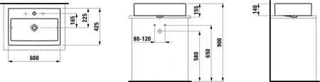 Умывальник Laufen Living City 8114320001091 60x42x14