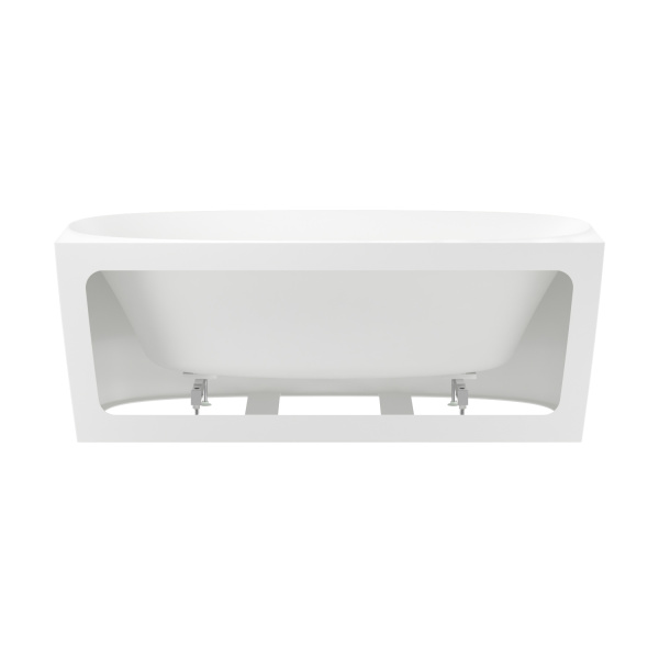 Акриловая ванна в наборе 4 в 1: пристенная ванна, ножки, экран, слив-перелив Wellsee Belle Spa 2.0 235801004