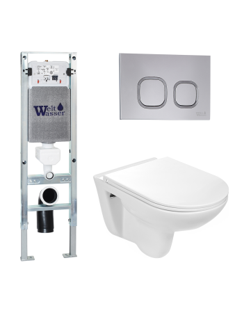 Унитаз с инсталляцией WeltWasser AMBERG 350 ST + BAARBACH 004 GL-WT + AMBERG RD-CR