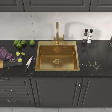 Кухонная мойка Reflexion Iseo RX2250GD брашированное золото