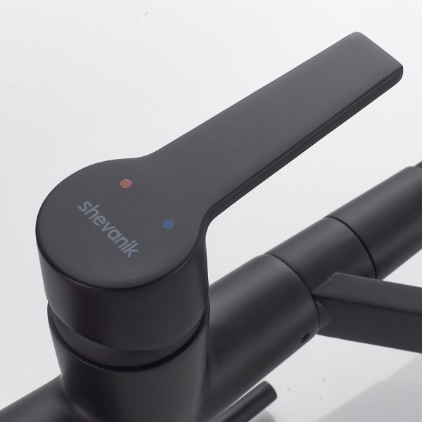 Смеситель для кухни с гибким изливом и подключением фильтра Shevanik S278H, черный