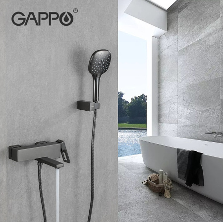 Смеситель для ванны Gappo G3217-9 Оружейная сталь