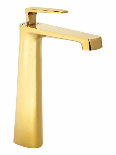 Cмеситель для раковины Высокий Hansberge H2068 Золото глянец