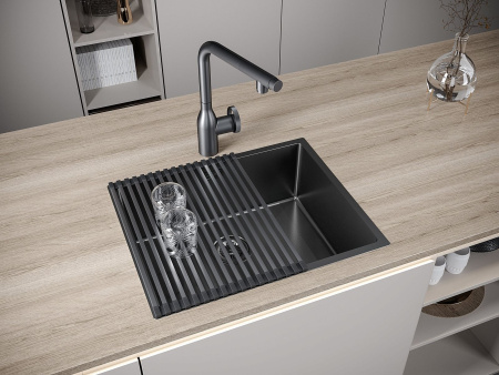 Мойка Paulmark NEXT 54 UNI PM215444-GM 440х540х200 мм, нержавеющая сталь, вороненая сталь