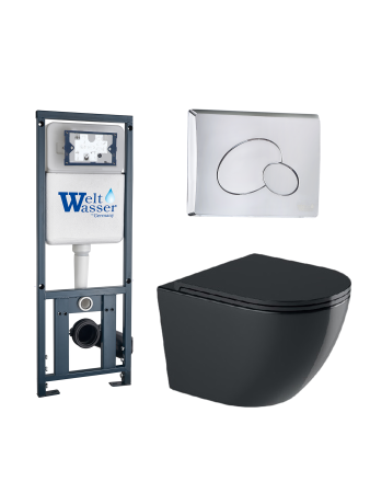 Комплект инсталляции с унитазом Weltwasser MARBERG 410 + MERZBACH 041 XL MT-BL + MAR 410 RD