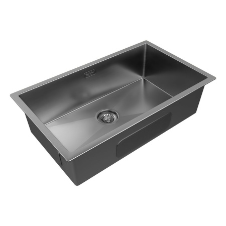 Мойка Paulmark ALLER 74 UNI PM807444-GM 440х740х200 мм, нержавеющая сталь AISI 304, вороненая сталь