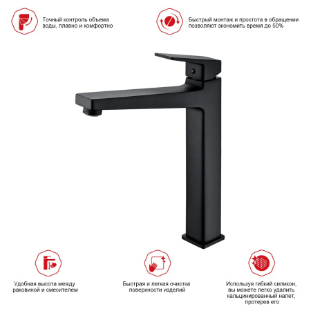 Смеситель для раковины Raglo R30.15.06, черный