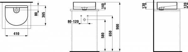 Умывальник Laufen Sonar 8123424001121 41x36.5x14