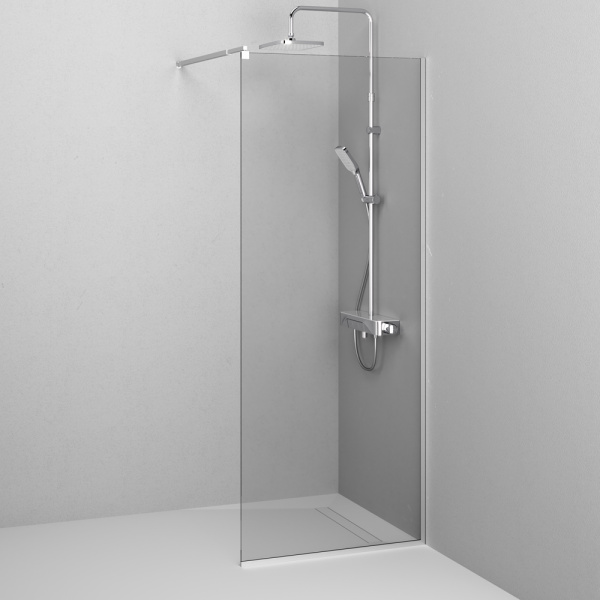 W84WI-80-F1-MTE Душевая перегородка AM.PM Func 80x200, стекло прозр. 8 мм + покрытие, профиль мат хром