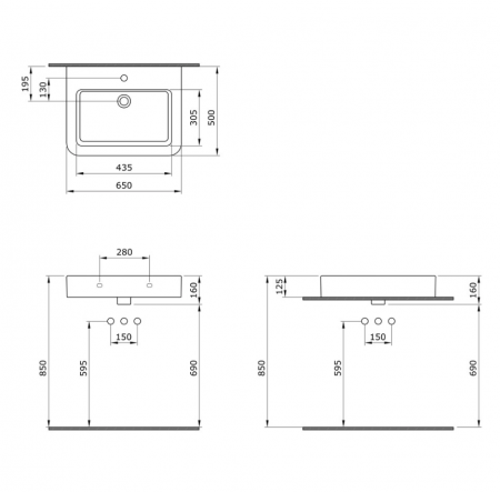 Умывальник Bocchi Parma 1123-001-0126