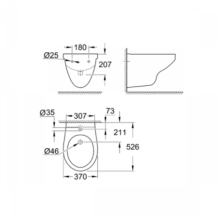 Подвесное биде Grohe Bau 39433000