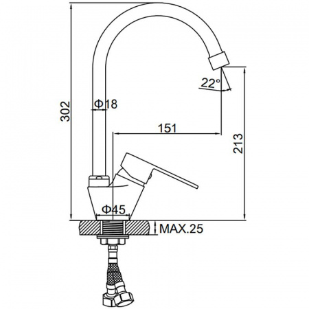 Смеситель для мойки Ledeme H10 L5810