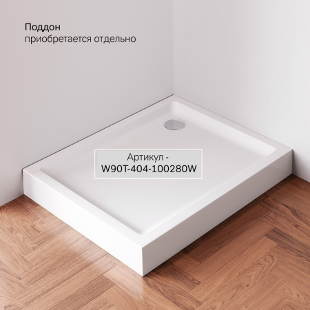 W94G-403-10080-BТ Душевое ограждение AM.PM X-Joy Square Slide 100х80, черный, прозрачное