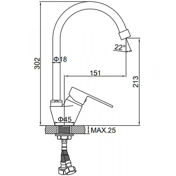 Смеситель для мойки Ledeme H10 L5810