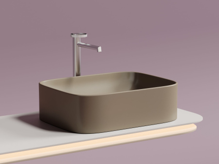 Умывальник чаша накладная прямоугольная Ceramicanova Element 505*380*150мм, капучино матовый, CN6052MC