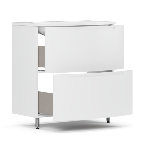 Тумба под умывальник Belux Ганновер напольная 80-02, белый глянцевый