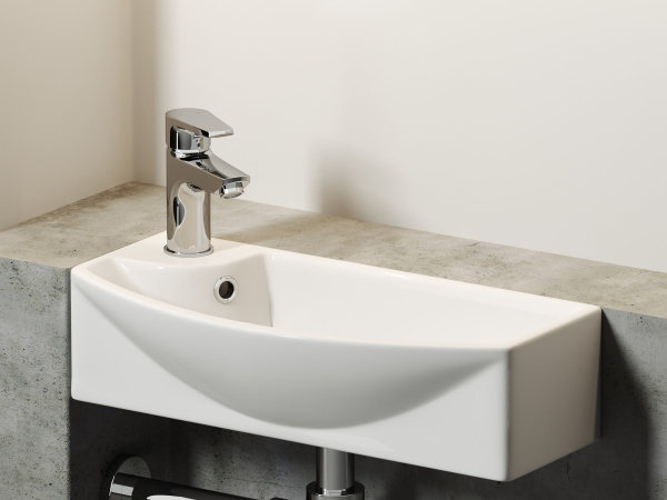 Умывальник подвесной прямоугольный с крепежом Ceramicanova Element 455*220*130мм, Белый, CN6038R