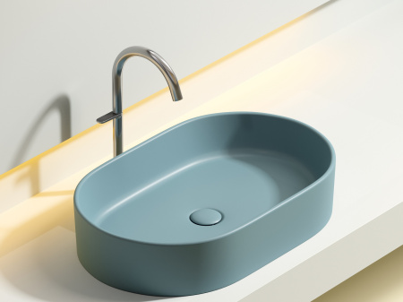 Умывальник чаша накладная овальная Ceramicanova Element 608*385*122мм, Зеленый матовый, CN6048MLG